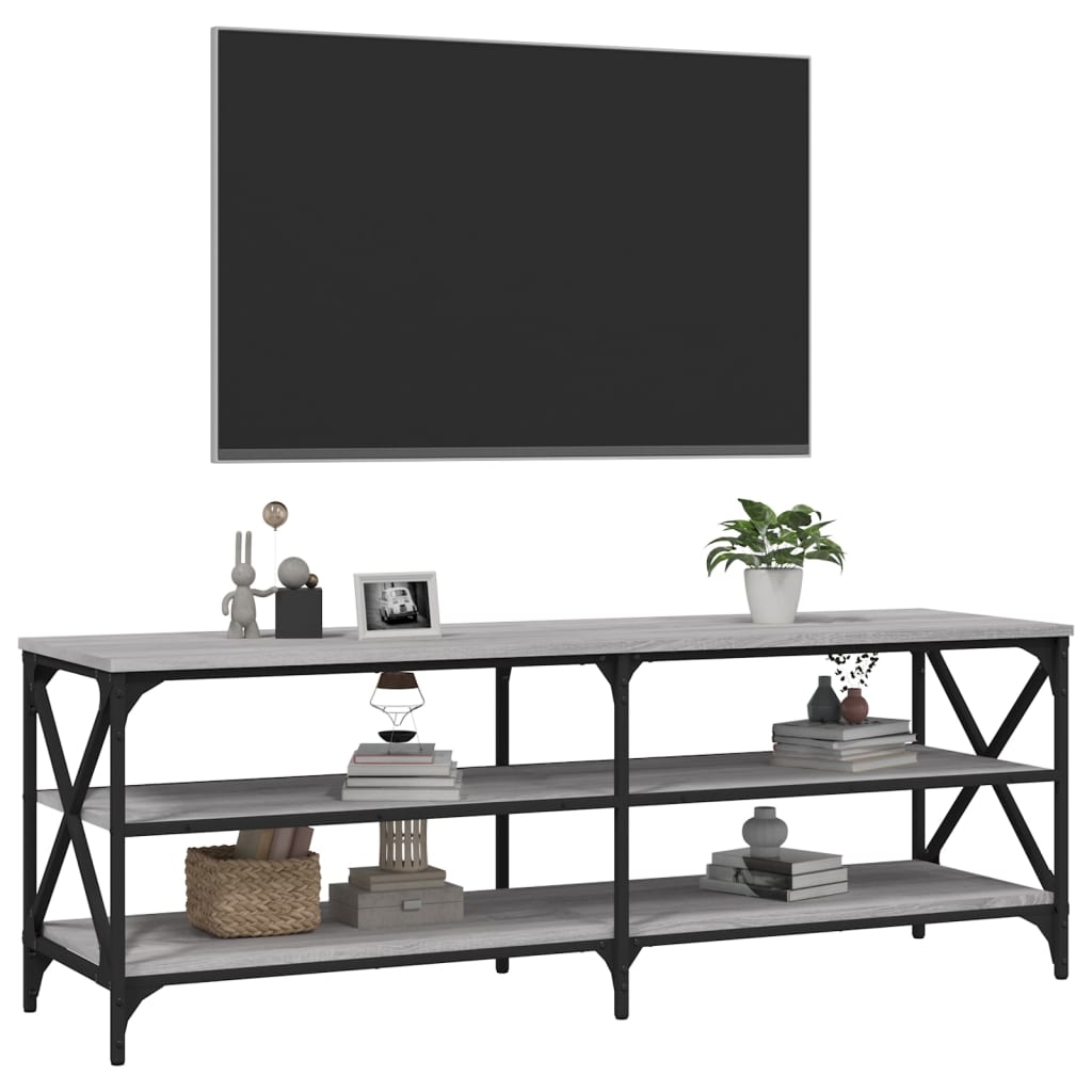 Mobile TV Grigio Sonoma 140x40x50 cm in Legno Multistrato - homemem39