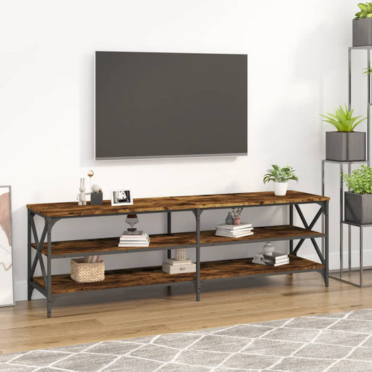 Mobile TV Rovere Fumo 160x40x50 cm in Legno Multistrato - homemem39