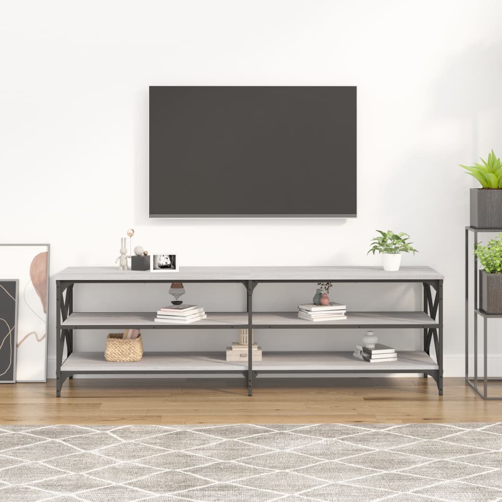 Mobile Porta TV Grigio Sonoma 160x40x50 cm in Legno Multistrato - homemem39