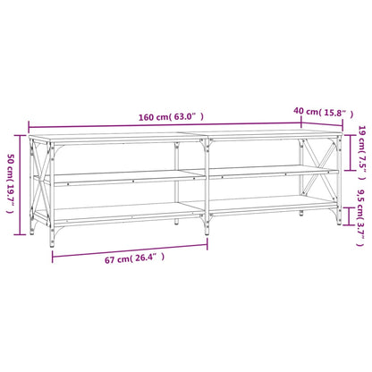 Mobile Porta TV Grigio Sonoma 160x40x50 cm in Legno Multistrato - homemem39