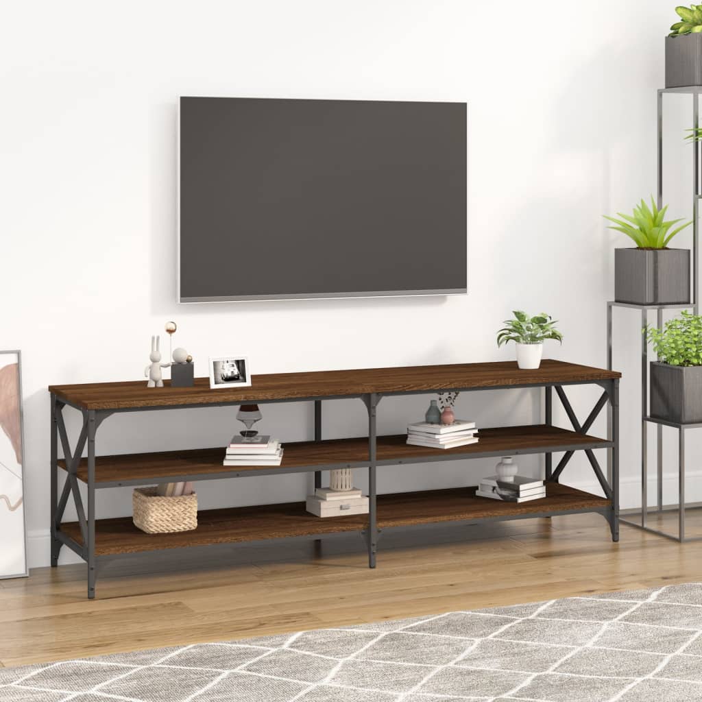 Mobile Porta TV Rovere Marrone 160x40x50 cm Legno Multistrato - homemem39