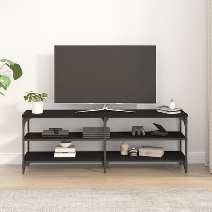 Mobile Porta TV Nero 140x30x50 cm in Legno Multistrato - homemem39