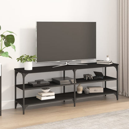 Mobile Porta TV Nero 140x30x50 cm in Legno Multistrato - homemem39