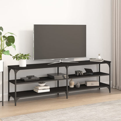 Mobile Porta TV Nero 160x30x50 cm in Legno Multistrato - homemem39