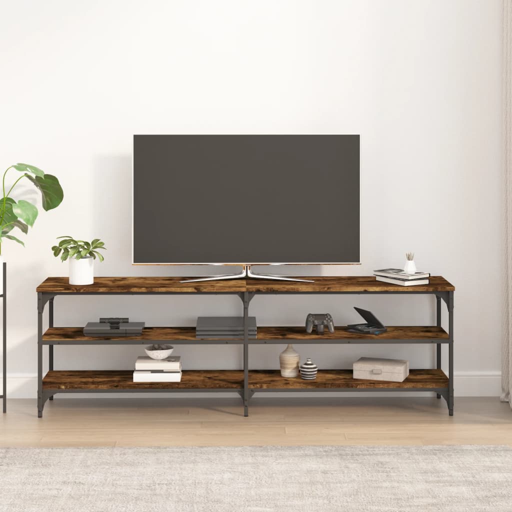 Mobile TV Rovere Fumo 160x30x50 cm in Legno Multistrato - homemem39