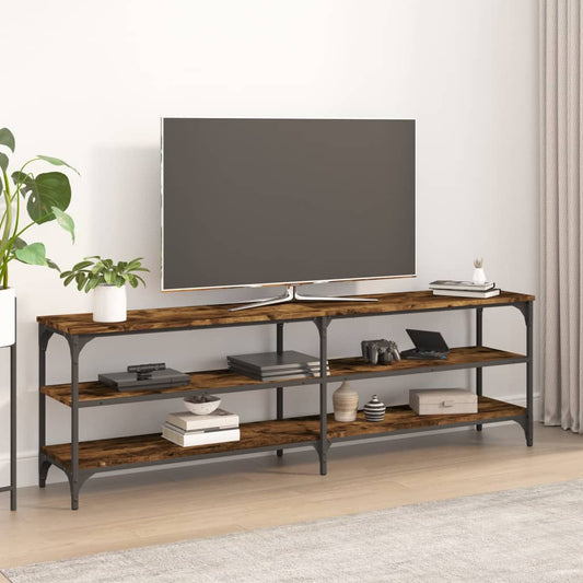 Mobile TV Rovere Fumo 160x30x50 cm in Legno Multistrato - homemem39