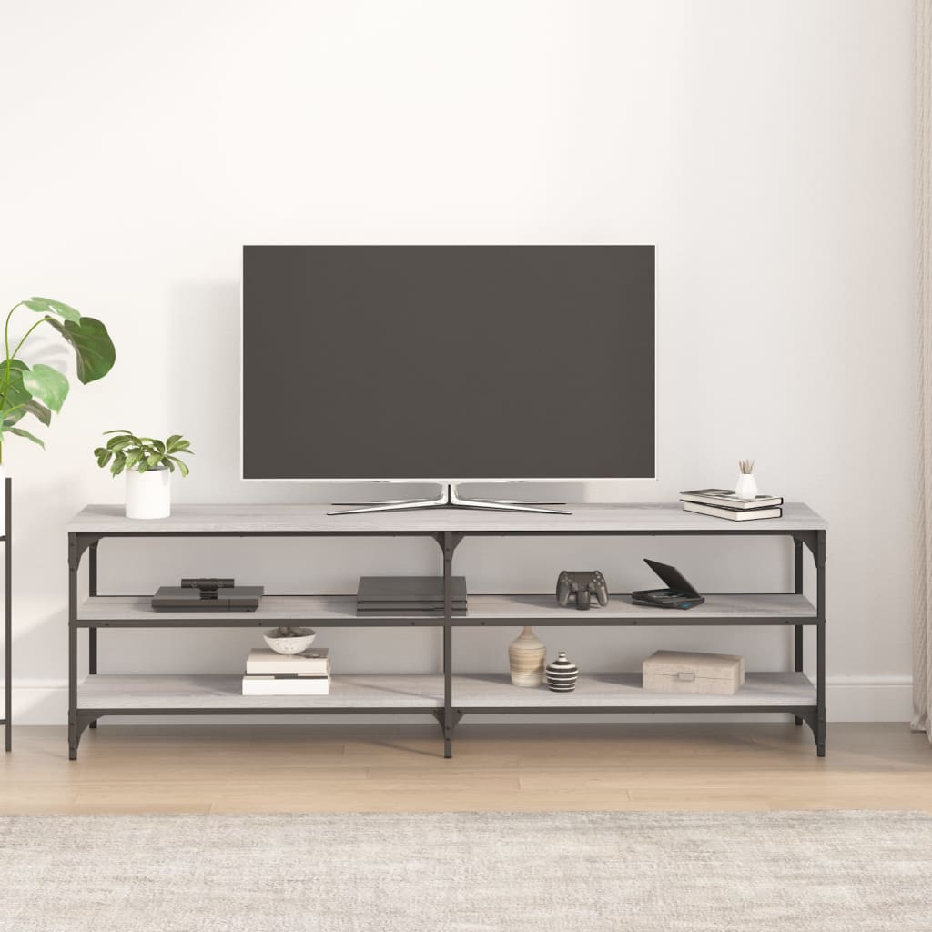 Mobile Porta TV Grigio Sonoma 160x30x50 cm in Legno Multistrato - homemem39