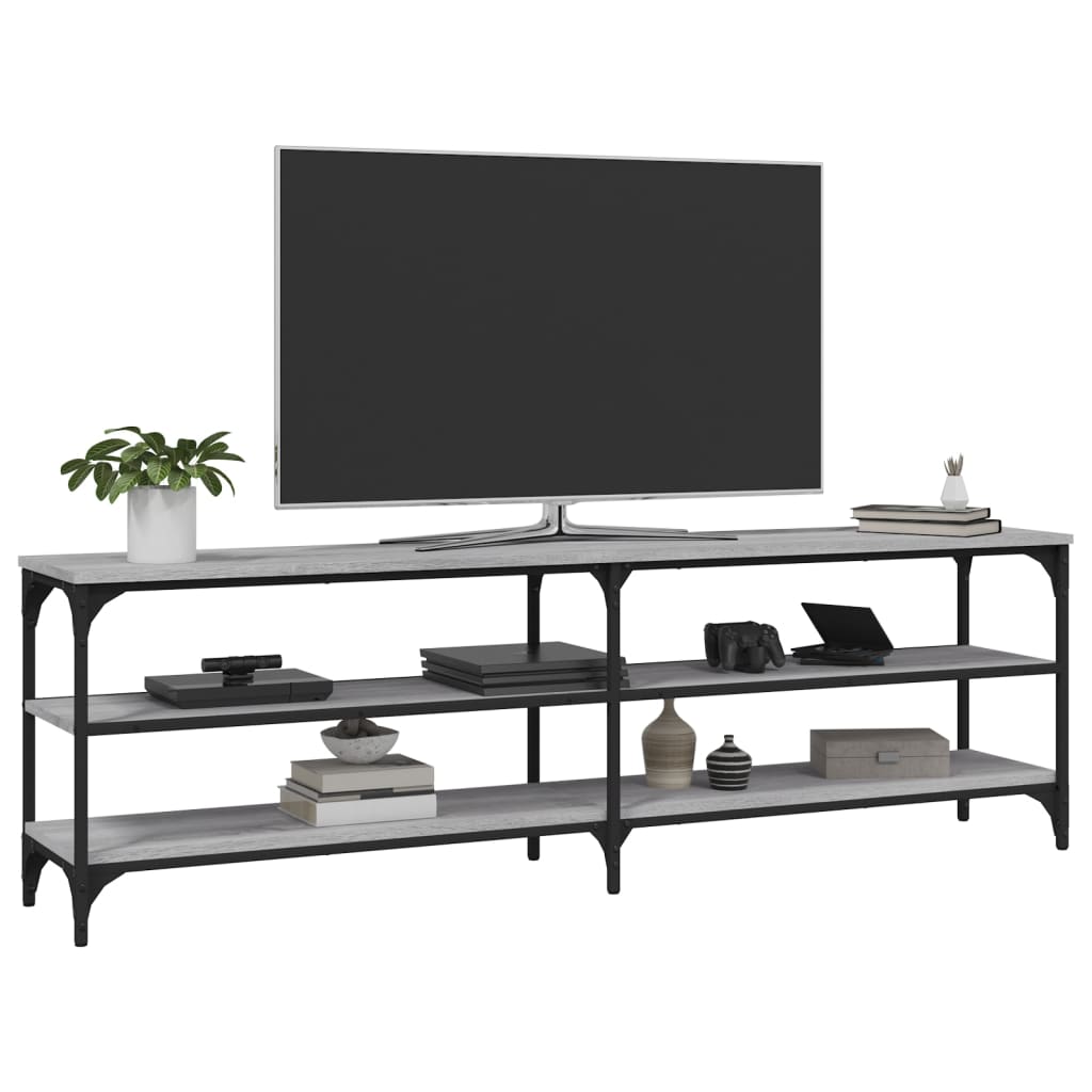 Mobile Porta TV Grigio Sonoma 160x30x50 cm in Legno Multistrato - homemem39