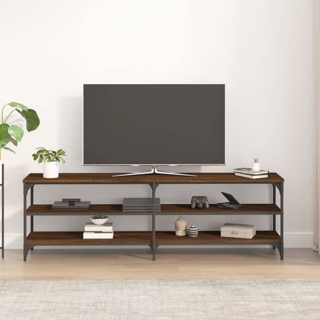 Mobile Porta TV Rovere Marrone 160x30x50 cm Legno Multistrato - homemem39