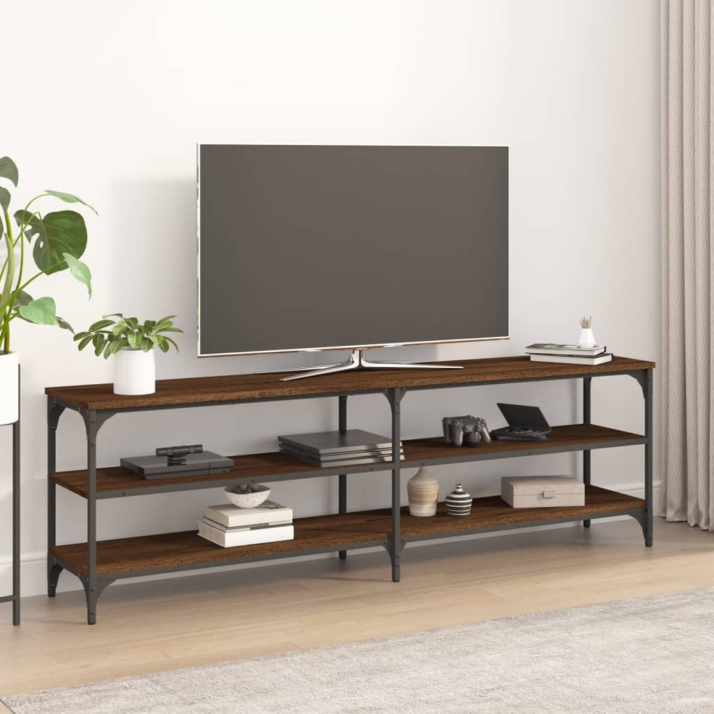 Mobile Porta TV Rovere Marrone 160x30x50 cm Legno Multistrato - homemem39