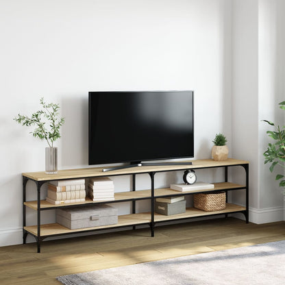 Mobile TV Rovere Sonoma 180x30x50cm Legno Multistrato e Metallo - homemem39