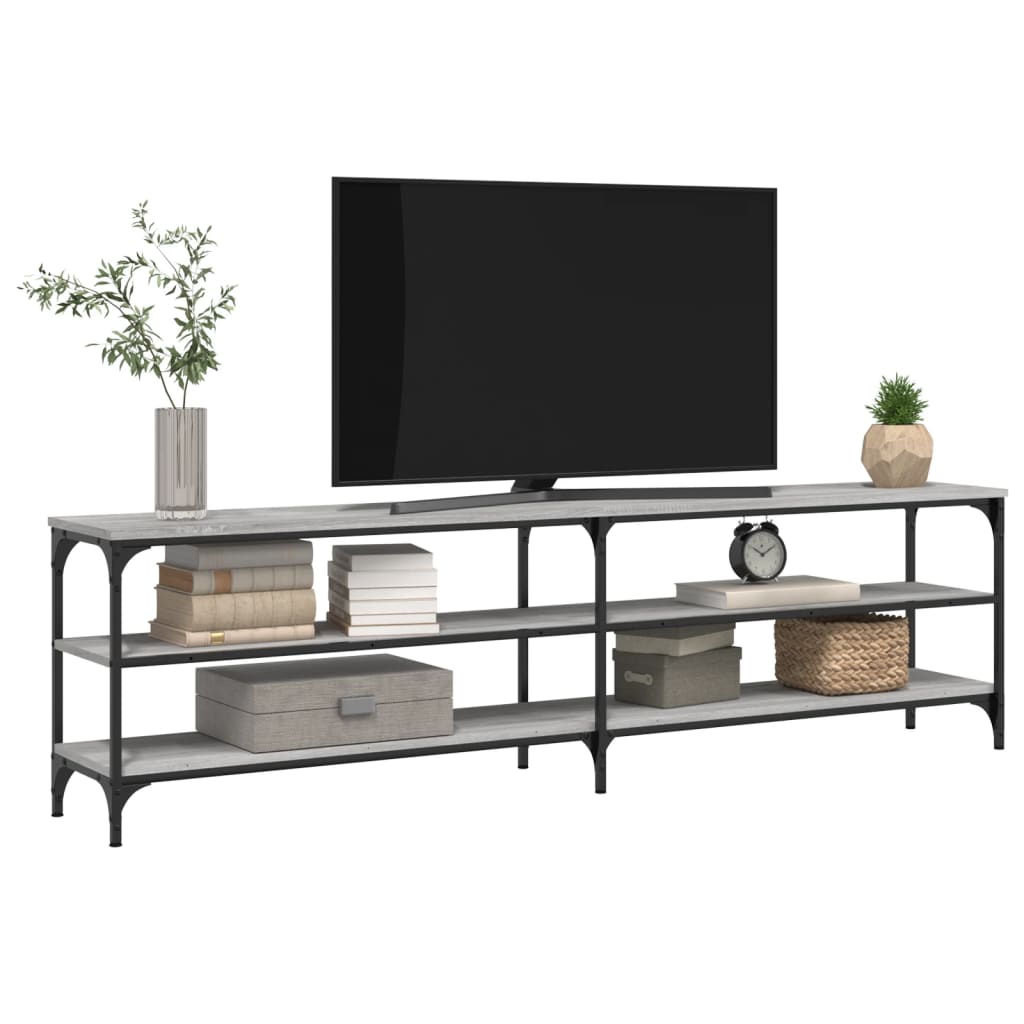 Mobile TV Grigio Sonoma 180x30x50cm Legno Multistrato e Metallo - homemem39