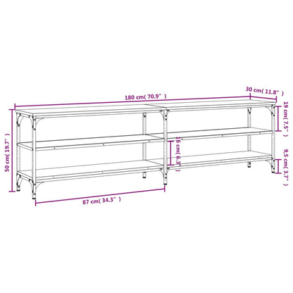 Mobile TV Grigio Sonoma 180x30x50cm Legno Multistrato e Metallo - homemem39