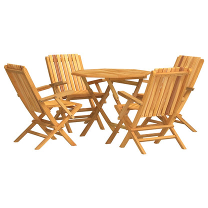 Set da Pranzo per Giardino 5 pz in Legno Massello di Teak - homemem39