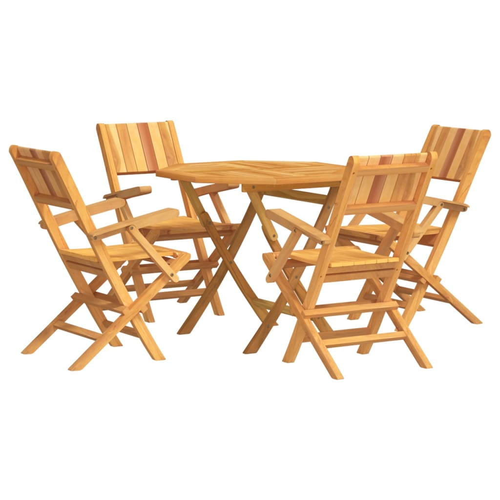 Set da Pranzo per Giardino 5 pz in Legno Massello di Teak - homemem39