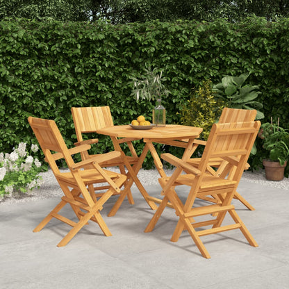 Set da Pranzo per Giardino 5 pz in Legno Massello di Teak - homemem39