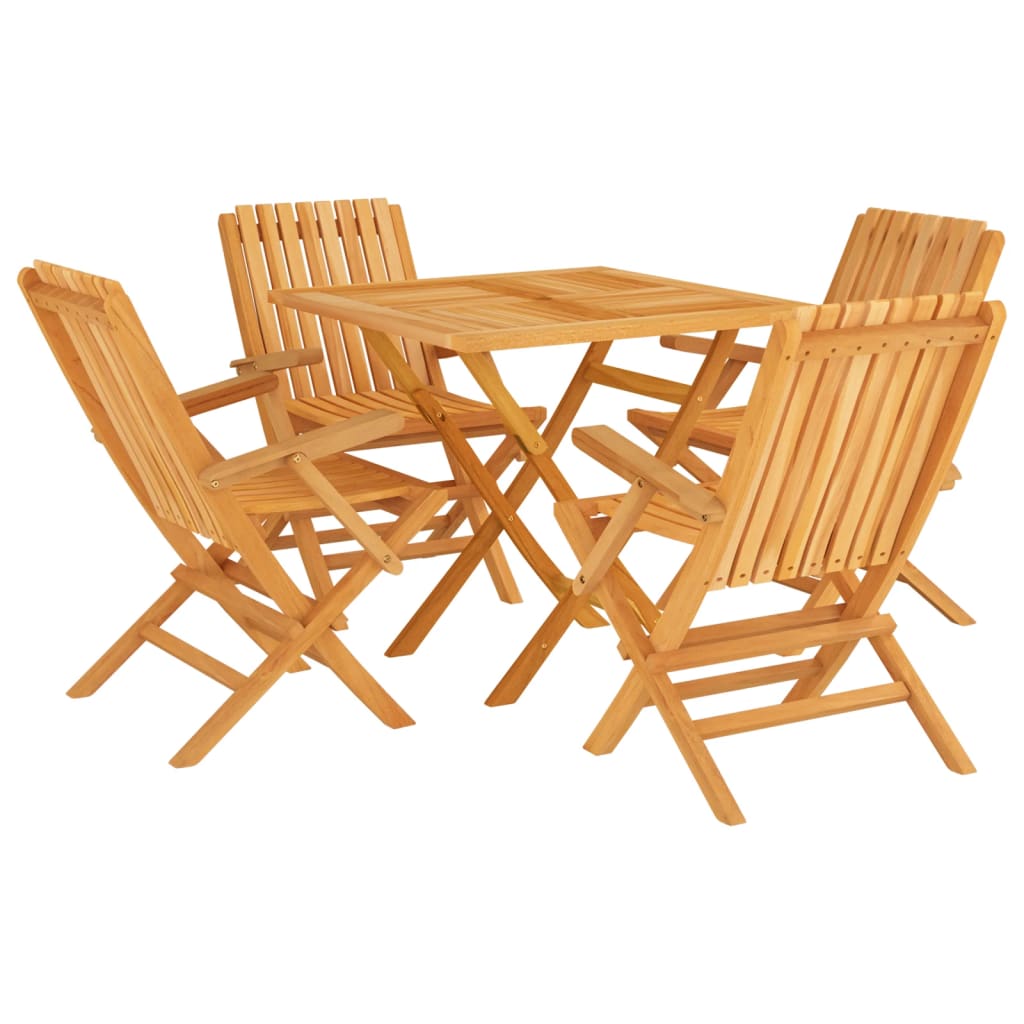 Set da Pranzo per Giardino 5 pz in Legno Massello di Teak - homemem39