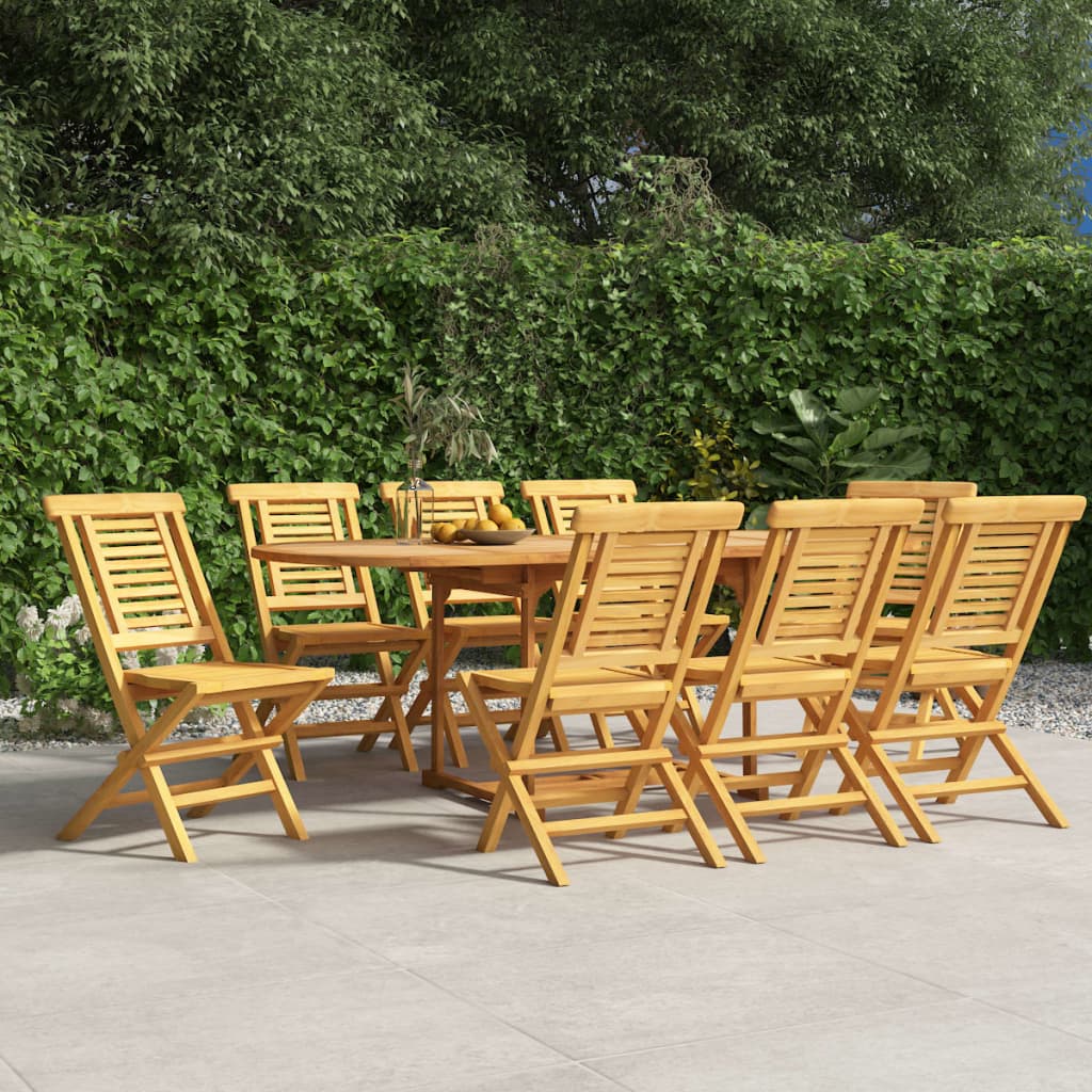 Sedie da Giardino Pieghevoli 8pz 47x63x90cm Legno Massello Teak - homemem39