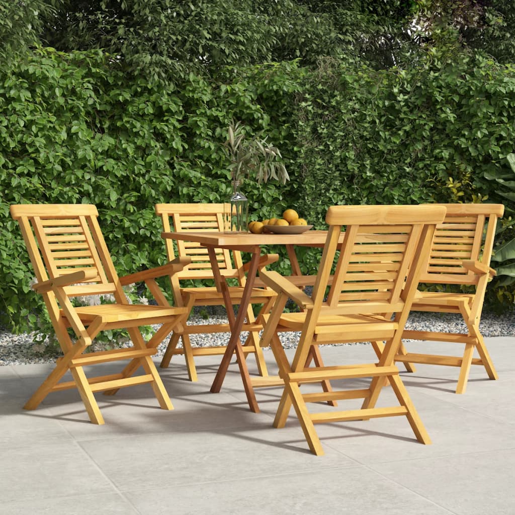 Sedie da Giardino Pieghevoli 4pz 56x63x90cm Legno Massello Teak - homemem39