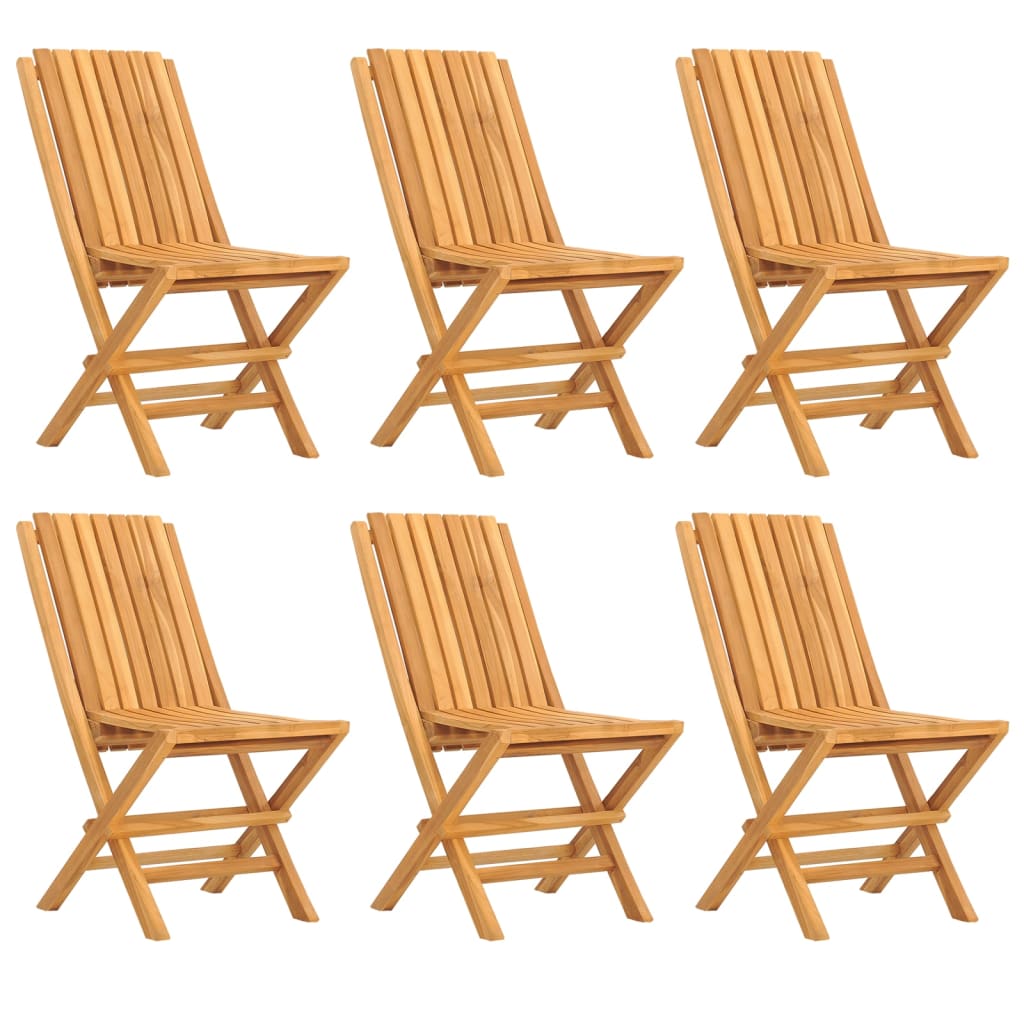 Sedie da Giardino Pieghevoli 6pz 47x47x89cm Legno Massello Teak - homemem39