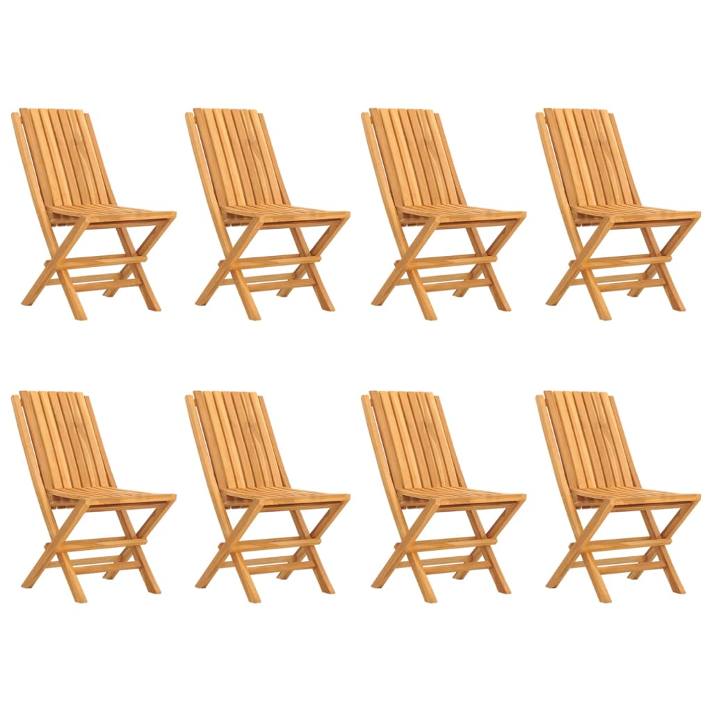 Sedie da Giardino Pieghevoli 8pz 47x47x89cm Legno Massello Teak - homemem39