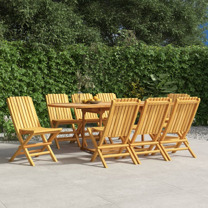 Sedie da Giardino Pieghevoli 8pz 47x47x89cm Legno Massello Teak - homemem39