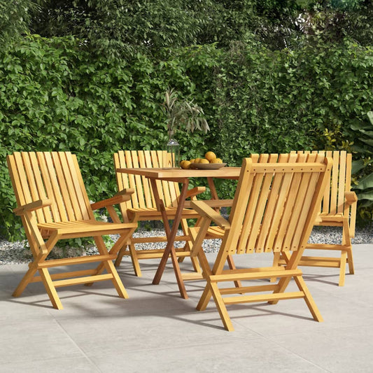 Sedie da Giardino Pieghevoli 4pz 61x67x90cm Legno Massello Teak - homemem39