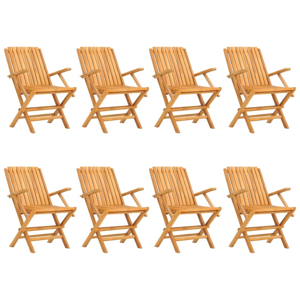 Sedie da Giardino Pieghevoli 8pz 61x67x90cm Legno Massello Teak - homemem39