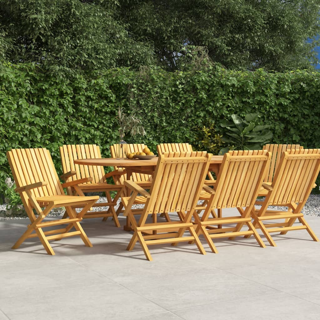 Sedie da Giardino Pieghevoli 8pz 61x67x90cm Legno Massello Teak - homemem39