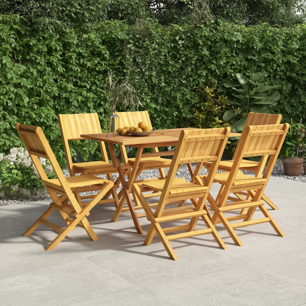 Sedie da Giardino Pieghevoli 6pz 47x61x90cm Legno Massello Teak - homemem39