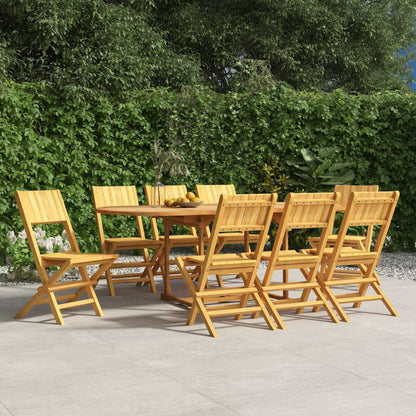 Sedie da Giardino Pieghevoli 8pz 47x61x90cm Legno Massello Teak - homemem39