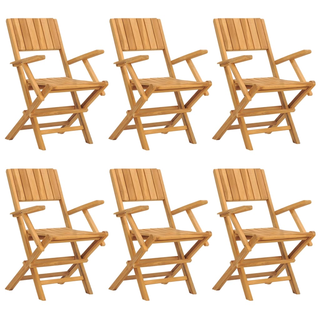 Sedie da Giardino Pieghevoli 6pz 55x61x90cm Legno Massello Teak - homemem39