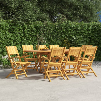 Sedie da Giardino Pieghevoli 8pz 55x61x90cm Legno Massello Teak - homemem39