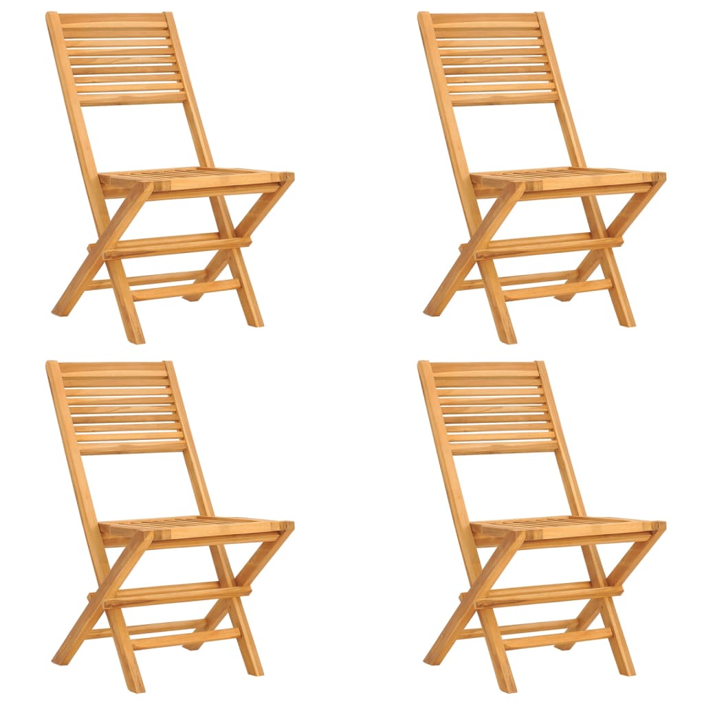 Sedie da Giardino Pieghevoli 4pz 47x62x90cm Legno Massello Teak - homemem39