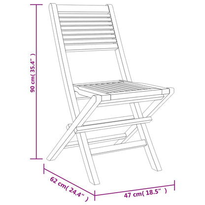 Sedie da Giardino Pieghevoli 8pz 47x62x90cm Legno Massello Teak - homemem39