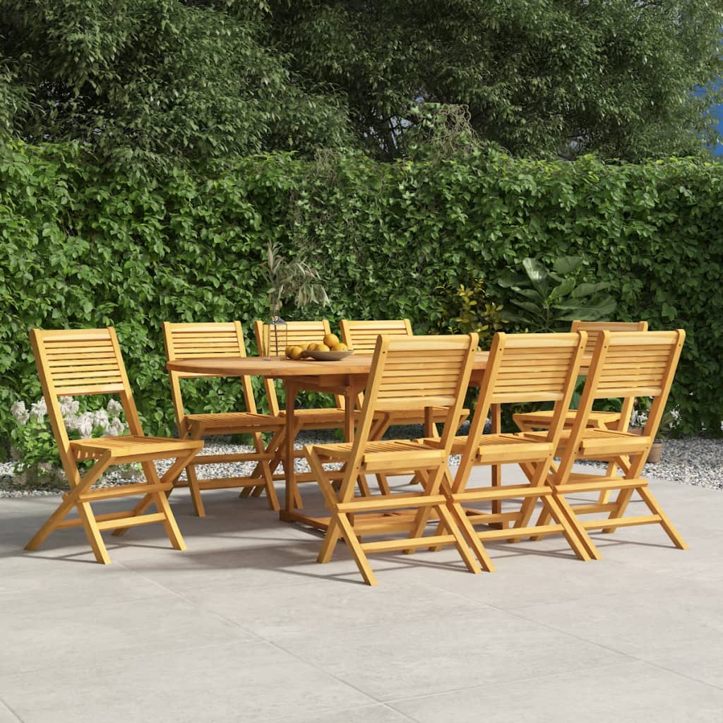 Sedie da Giardino Pieghevoli 8pz 47x62x90cm Legno Massello Teak - homemem39