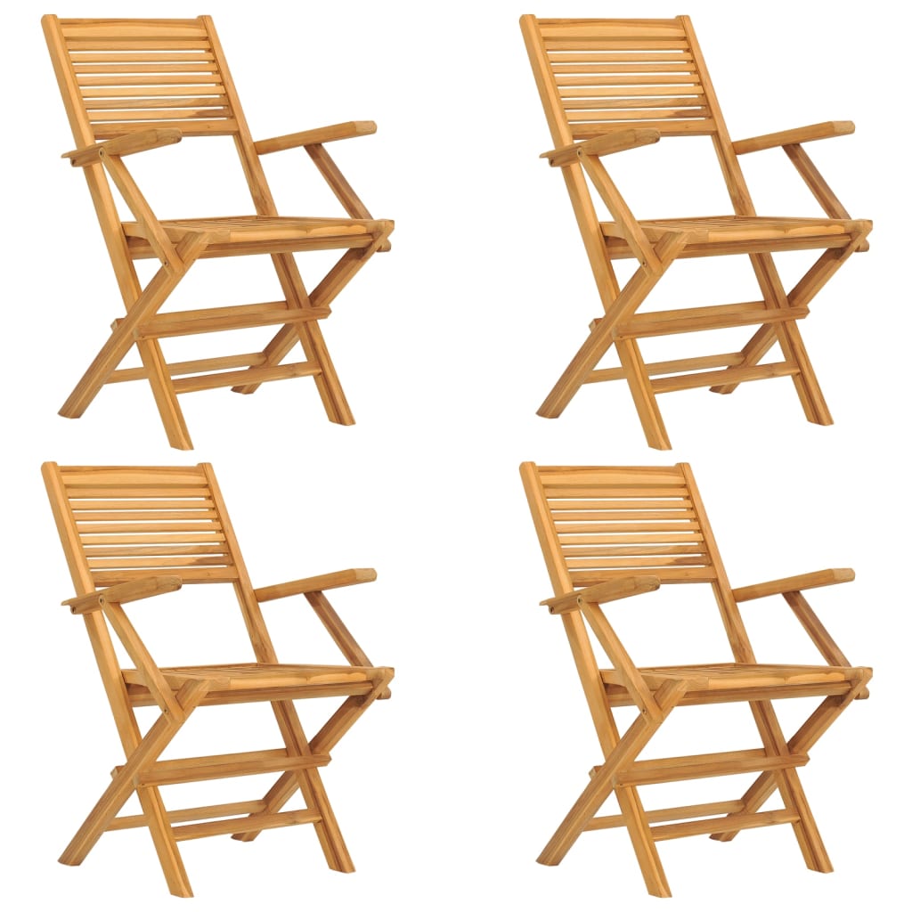 Sedie da Giardino Pieghevoli 4pz 55x62x90cm Legno Massello Teak - homemem39