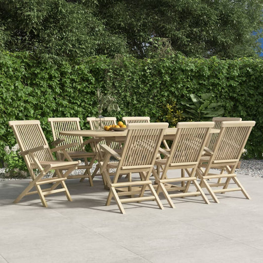 Sedie Giardino Pieghevoli 8pz Grigie 56x61x89 cm Massello Teak - homemem39