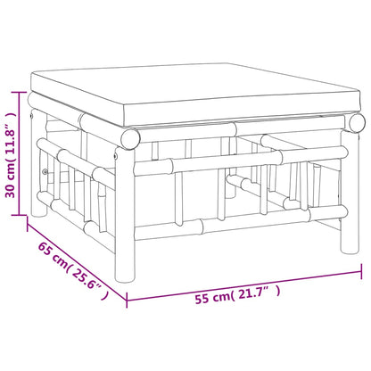 Set Salotto da Giardino 5pz con Cuscini Grigio Scuro Bambù - homemem39