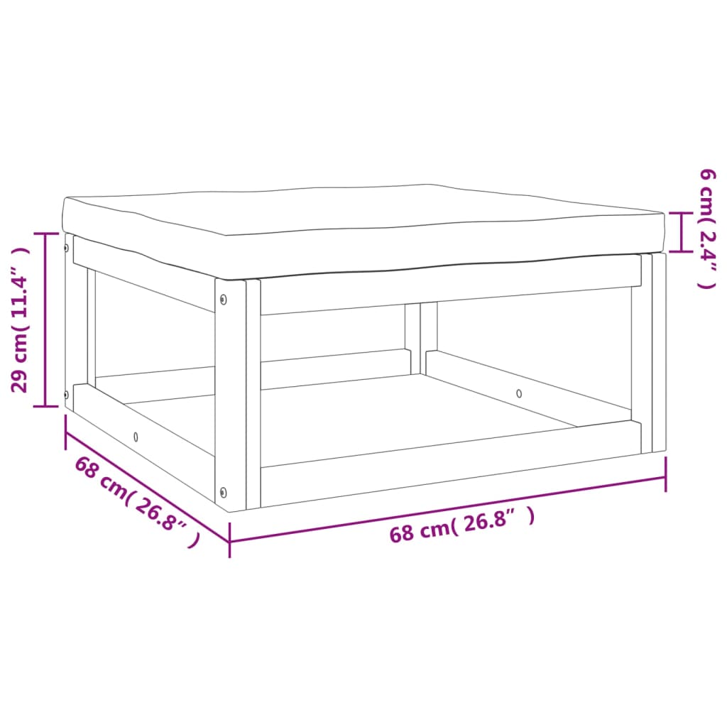 Set Salotto da Giardino 6pz con Cuscini Tortora Legno Massello - homemem39