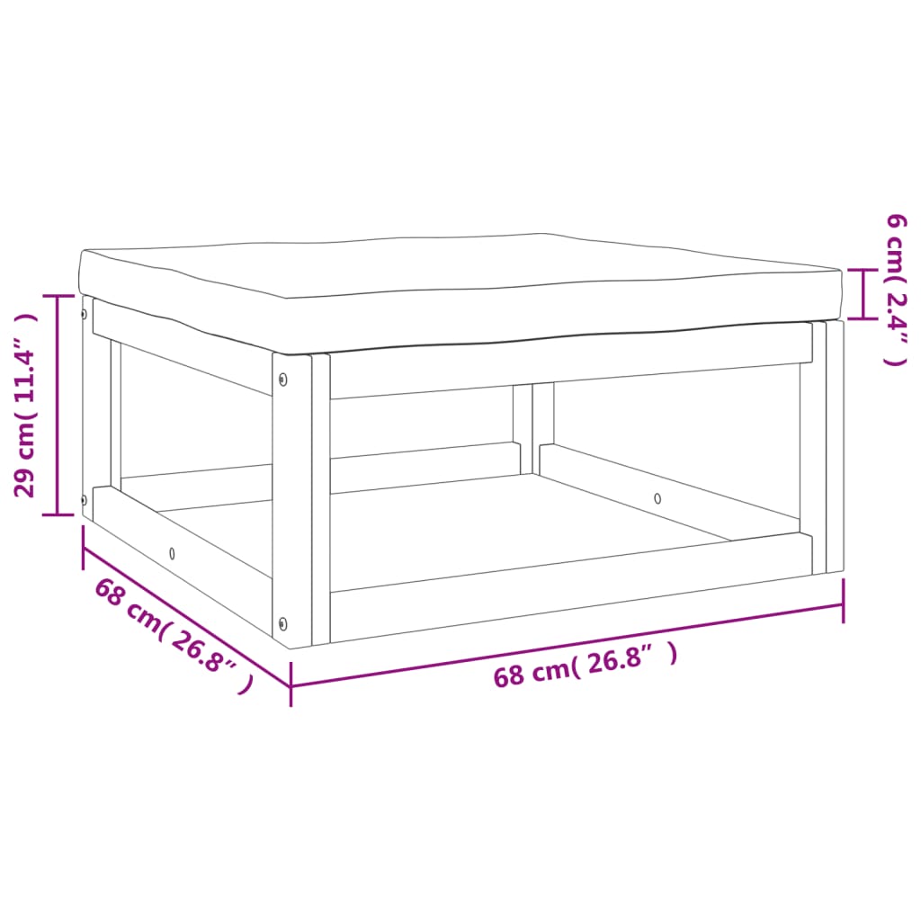 Set Salotto da Giardino 4pz con Cuscini Tortora Legno Massello - homemem39