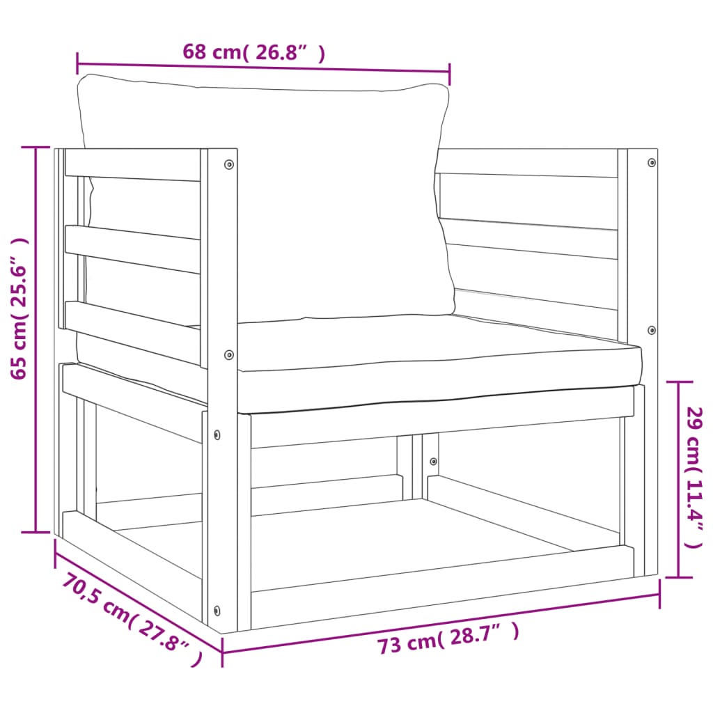 Set Salotto Giardino 7pz Cuscini Grigio Chiaro Legno Massello - homemem39