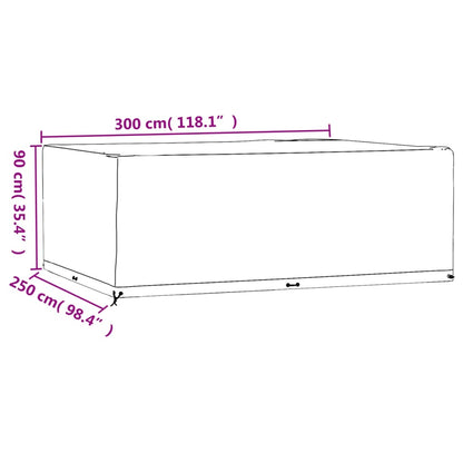 Copri Mobili Giardino 2pz 16 Occhielli 300x250x90cm Rettangolo - homemem39