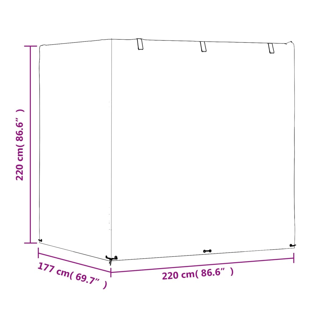 Copri Panca Dondolo 2pz 12 Occhielli 220x177x220 cm Polietilene - homemem39