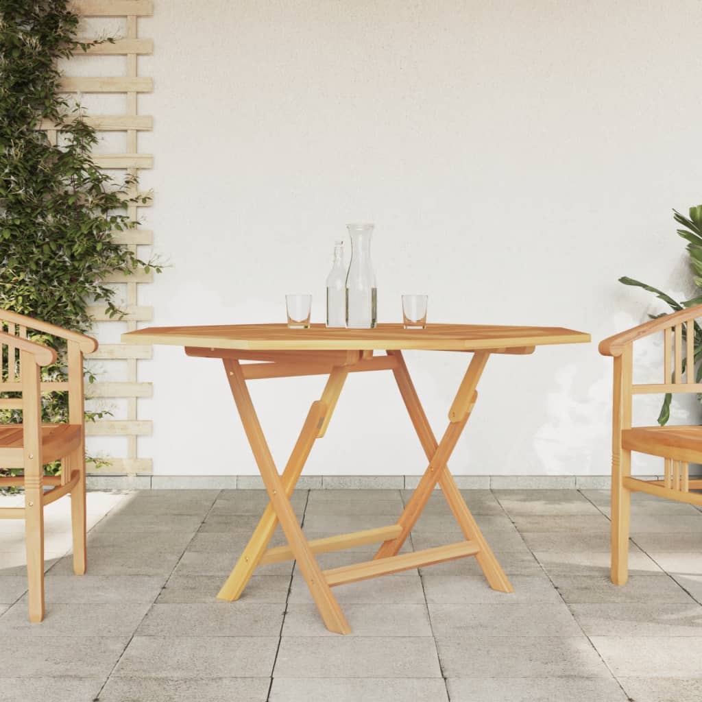 Tavolo da Giardino Pieghevole Grigio 120x70x75 cm Massello Teak - homemem39