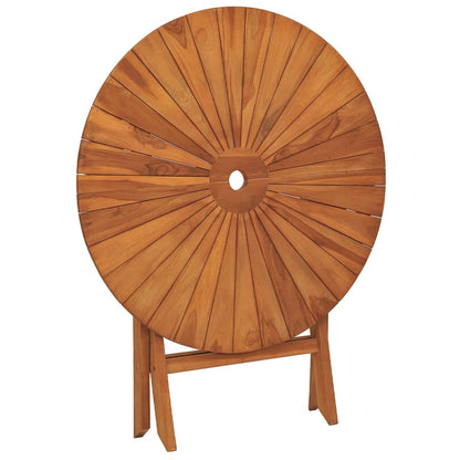 Tavolo da Giardino Pieghevole Ø 85x75 cm Legno Massello di Teak - homemem39