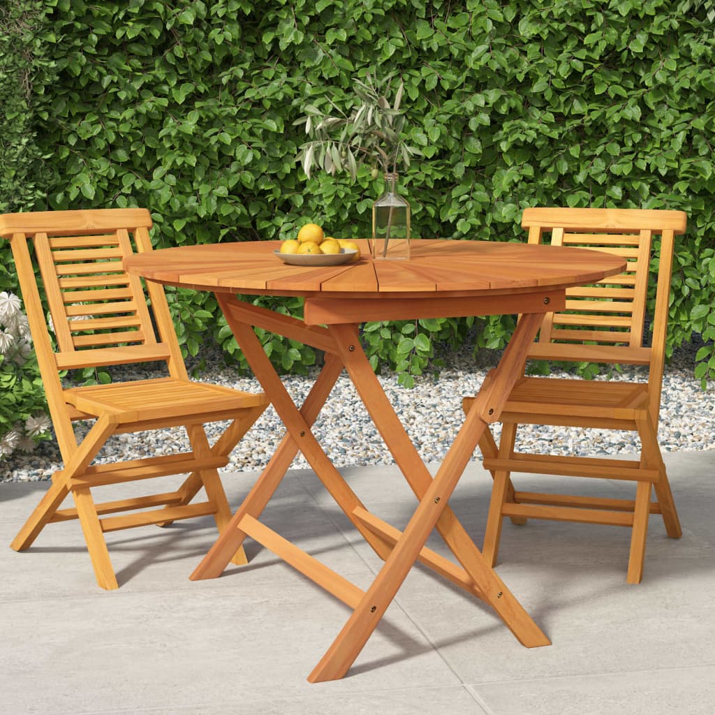 Tavolo da Giardino Pieghevole Ø 85x75 cm Legno Massello di Teak - homemem39