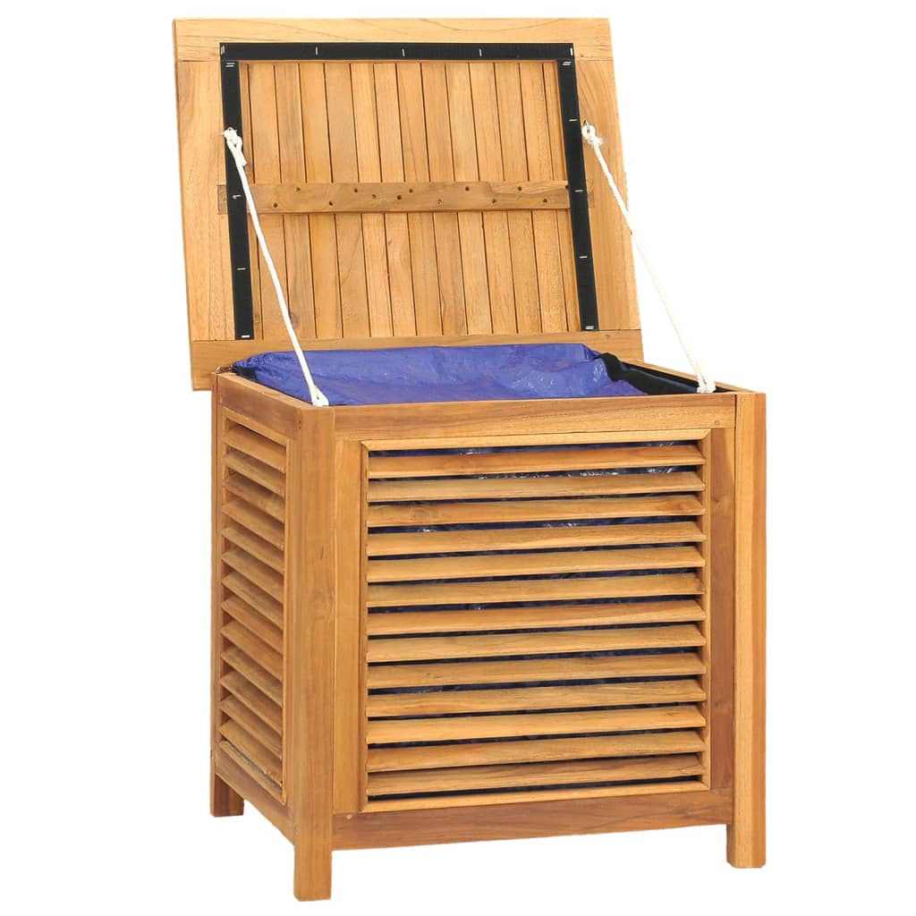 Contenitore Giardino con Borsa 60x50x58cm Legno Massello Teak - homemem39