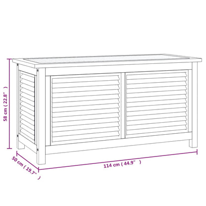 Contenitore Giardino con Borsa 114x50x58cm Legno Massello Teak - homemem39