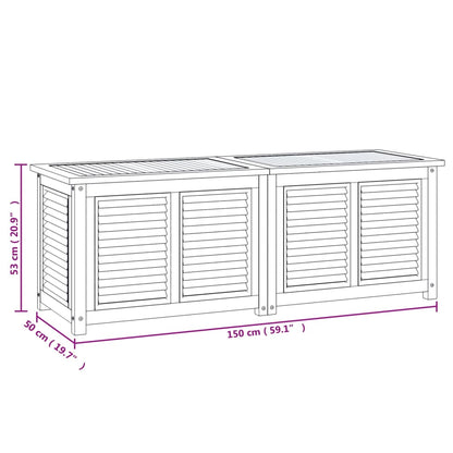 Contenitore Giardino con Borsa 150x50x53cm Legno Massello Teak - homemem39